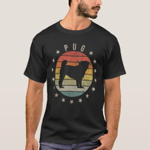 Camiseta Pug Paw Vintage Pai Mãe Mulheres Pet