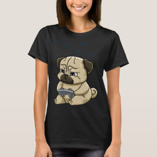Camiseta Pug Pew Gamepad Cute Hob
