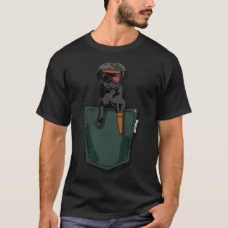 Camiseta Pug Pirata no Meu Bolso