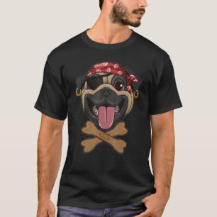 Camiseta Pug Pirate Dog Halloween Jolly Roger Dog