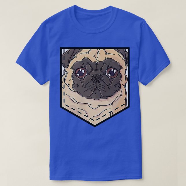 Camiseta Pug Pocket preguiçoso Halloween Figurume Cachorro  (Frente do Design)