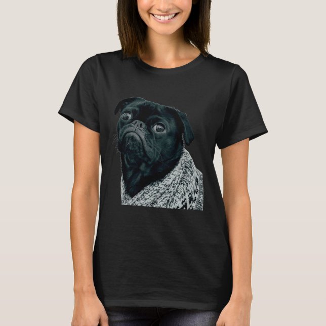 Camiseta Pug Preto 559 (Frente)