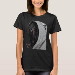 Camiseta Pug Preto Mulheres Homens Pug Mãe Pai Vid