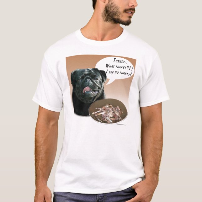 Camiseta Pug (preto) Turquia (Frente)