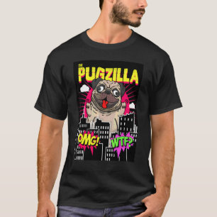 Camiseta Pug Pugzilla Cachorro Pug