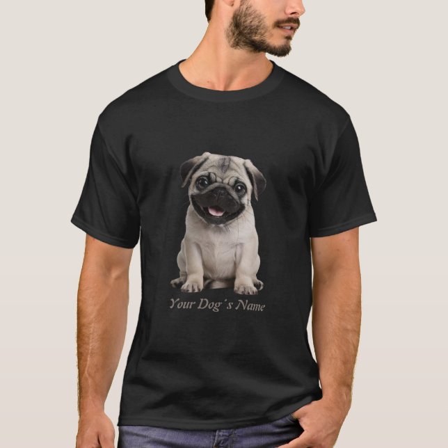 Camiseta Pug Puppy Color Silhout (Frente)