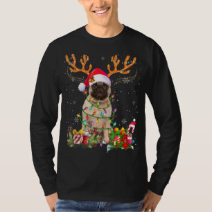 Camiseta Pug Reindeer Família Correspondendo aos pijamas de