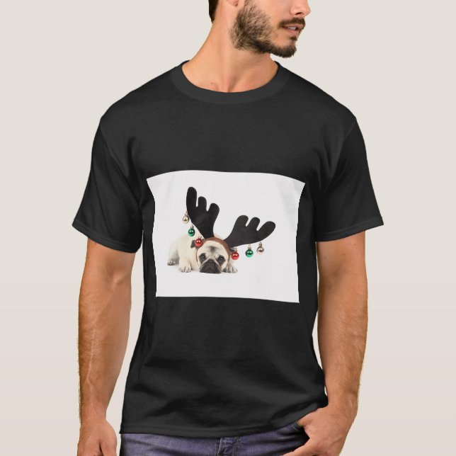 Camiseta Pug Rena de Natal (Frente)