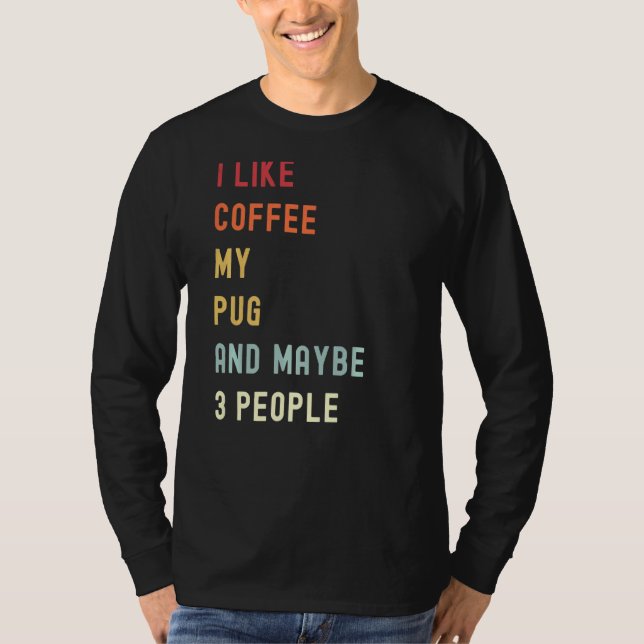 Camiseta Pug Retro Cachorro E Café (Frente)