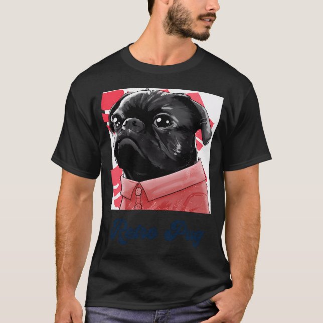 Camiseta Pug Retro Vassoura Retro (Frente)