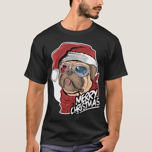 Camiseta Pug Santa (Frente)