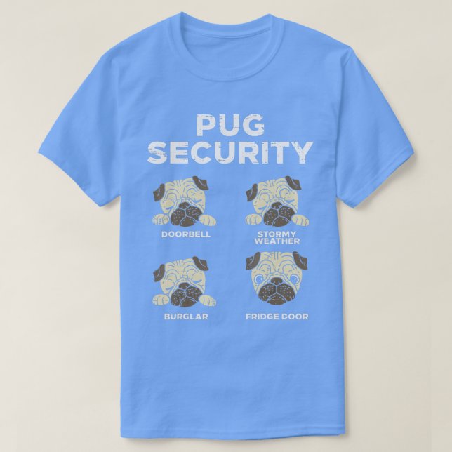 Camiseta Pug Security Funny Animal Pet Dog Lover Owner Men  (Frente do Design)