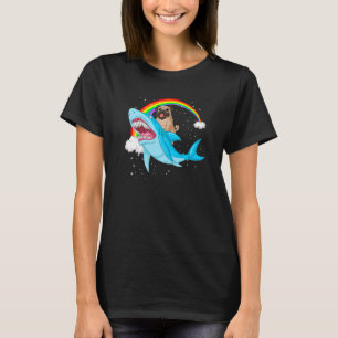 Camiseta Pug Shark Boys Meninas Crianças Espaço Galáxia Jaw