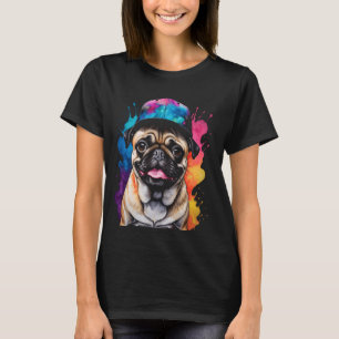 Camiseta Pug Snapback Boné Cão Cachorro Engraçado Cachorro 