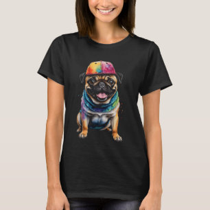 Camiseta Pug Snapback Boné Cão Cachorro Engraçado Cachorro