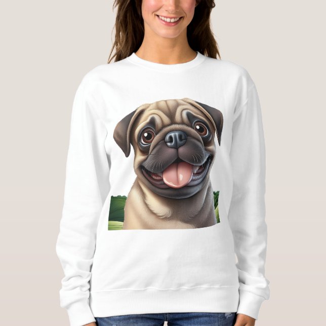 Camiseta Pug sorridente bonito (Frente)