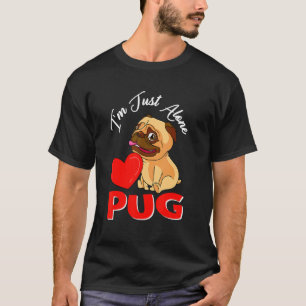 Camiseta Pug Sozinho Anti Dia dos Namorados Para Homens Mul