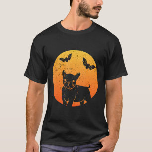 Camiseta Pug Spooky Com Bats De Lua Cheios Pug Shirt Hallow
