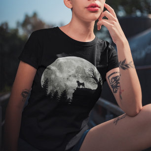 Camiseta Pug Stand On Mountain Spooky Halloween Moon