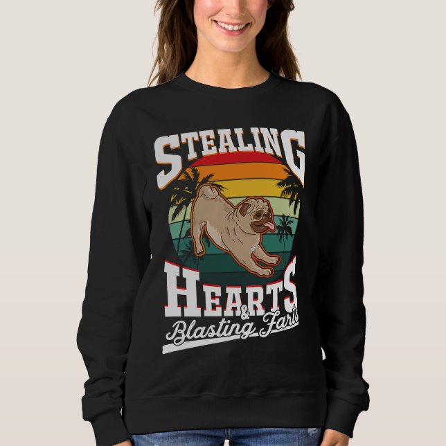 Camiseta Pug Stealing hearts & blasting farts Valentine's D (Frente)