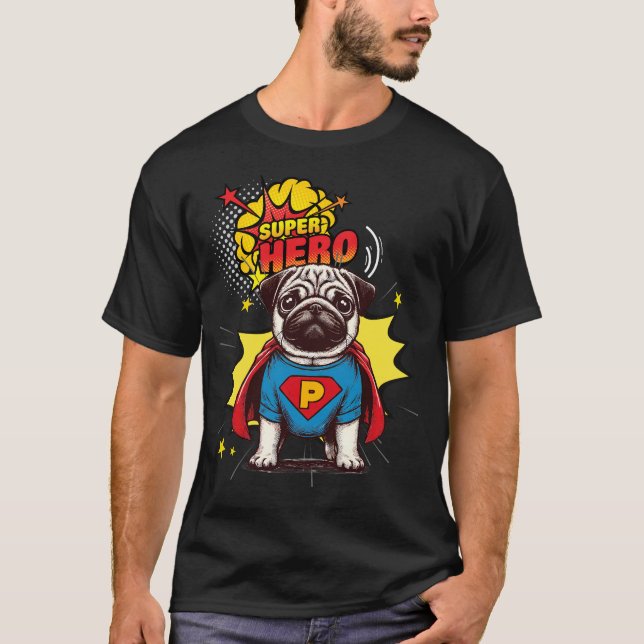 Camiseta Pug Super Hero (Frente)