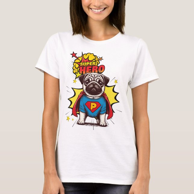 Camiseta Pug Super Hero (Frente)