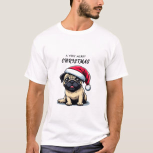 CAMISETA PUG T SHIRT PARA NATAL