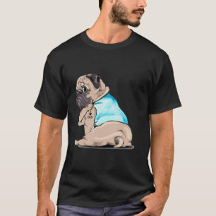 Camiseta Pug Tattoos Eu adoro PAI Sentado Engraçado Present