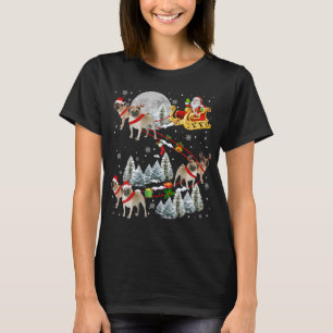 Camiseta Pug trenó de Natal trenó de Santa cachorro