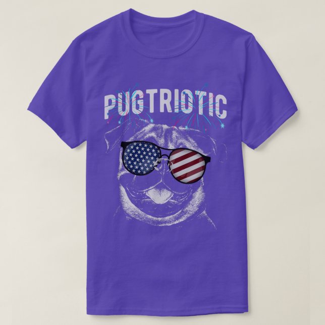 Camiseta Pug U. Patriótico Pugtriótico (Frente do Design)