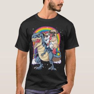 Camiseta Pug Unicorn Dinosaur rex Kids Girls Rainbow