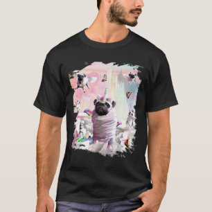 Camiseta Pug Unicórnio Fofinho Divertido Aniversário Pugico