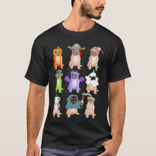Camiseta Pug Witat Pumpkin Feliz Figurino de Halloween