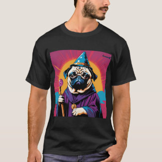 Camiseta Pug Wizard retrô