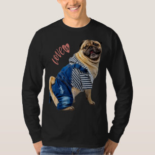 Camiseta Pug Women Men Pug Mãe Vida Pai Amor Cachorro Pet 1