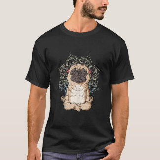 Camiseta Pug Yoga Mandala Divertido Namaste Espiritual Medi