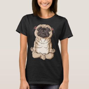 Camiseta Pug Yoga Men Women Namaste Spiritual Meditação C