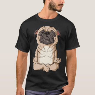 Camiseta Pug Yoga T Namaste Meditação Espiritual Divertido