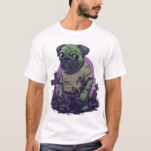 Camiseta Pug Zumbi � Cachorro de Halloween Divertido e Sem