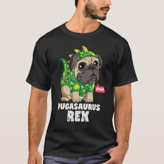 Camiseta Pugasaurus Rex T shirt Pug Dinossaur Amante Engraç