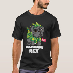 Camiseta Pugasaurus T Rex Pug Dinossauro Costume Engraçado