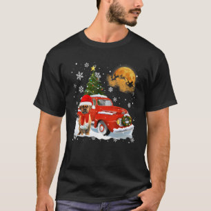 Camiseta Puggle Carroça Antiga Caminhão Vermelho Árvore de 