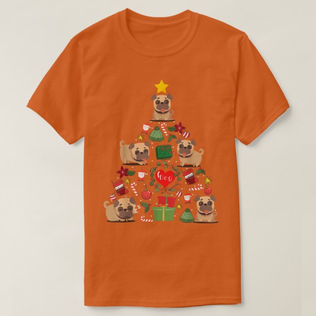Camiseta Puggle Christmas Tree Ornament Decor  (Frente do Design)