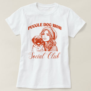Camiseta Puggle Dog Mamãe Social Club Line Art for Women