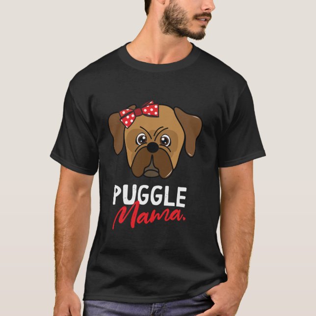 Camiseta Puggle Mãe Cachorro Cachorro Dando Presente (Frente)