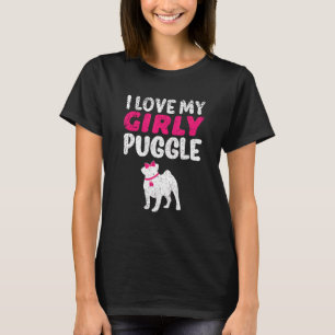 Camiseta Puggle Pug Beagle Girl Dog Girly Gender Reveal Cu