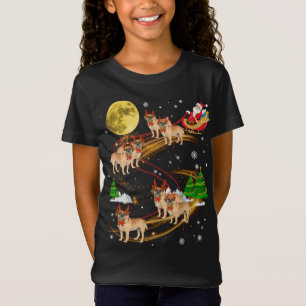Camiseta Puggle Reindeer Papais noeis De Cachorro De Natal