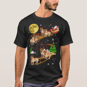 Camiseta Puggle Reindeer Papais noeis De Cachorro De Natal