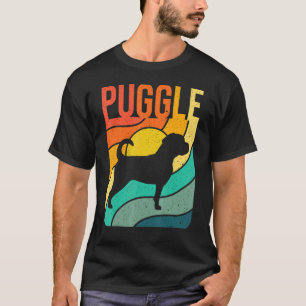 Camiseta Puggle Vintage Retro Pet Cão Mãe Pai Presente 1