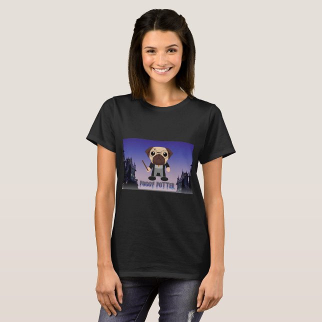 Camiseta Puggy Potter Em Pugwarts (Frente Completa)